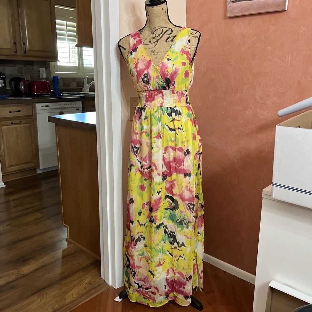 Chaundry Womens Maxi Dress Medium Multicolor Bohemian